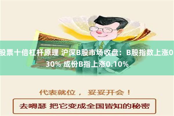 股票十倍杠杆原理 沪深B股市场收盘：B股指数上涨0.30% 成份B指上涨0.10%